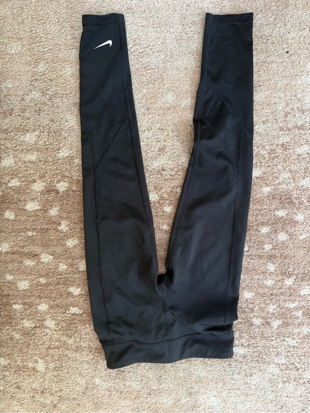 Nike Black Girls' Athletic Leggings with White Swoosh